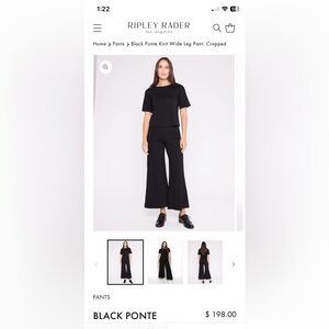 Ripley Radar ponte wide leg pants -cropped